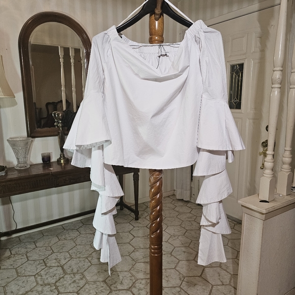 StudioF Ruffle Sleeves Top - Picture 3 of 8